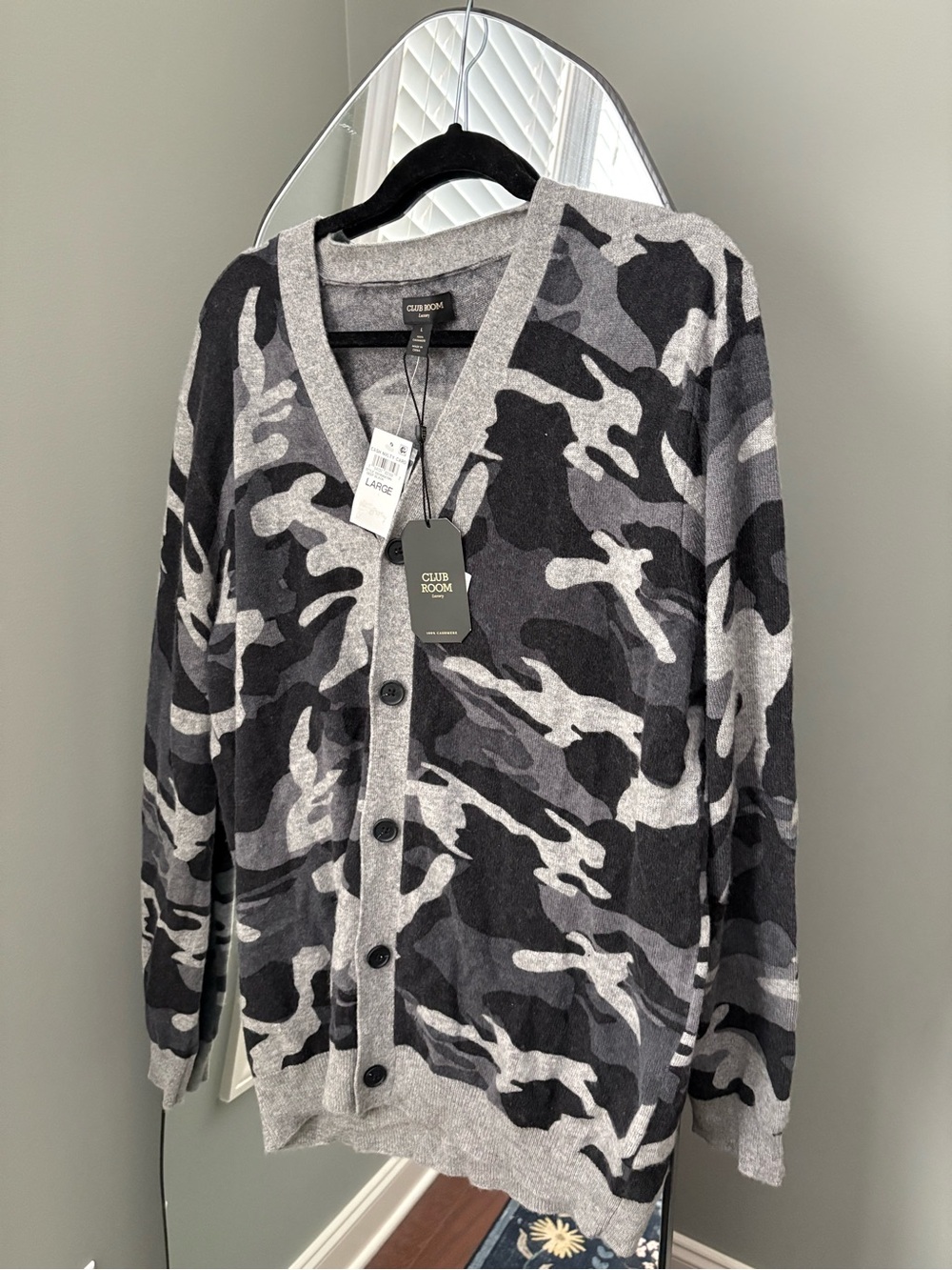 NWT Men’s Club Room Camo Cardigan size L